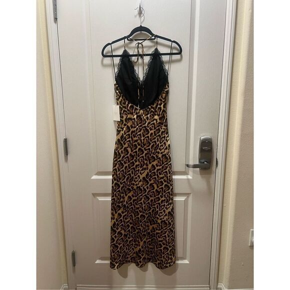 NIA Revolve Zara cheetah print Midi   Dress Summer Dress size S NWT - Picture 2 of 4